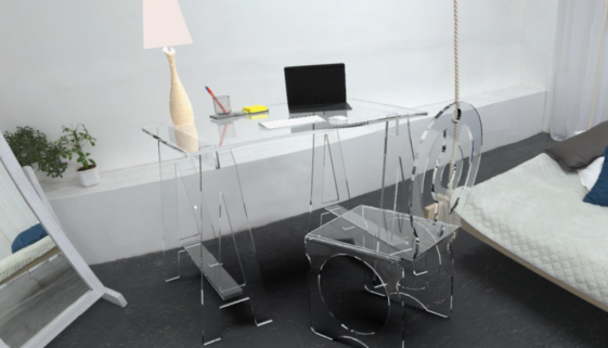 Bureau en plexiglas design