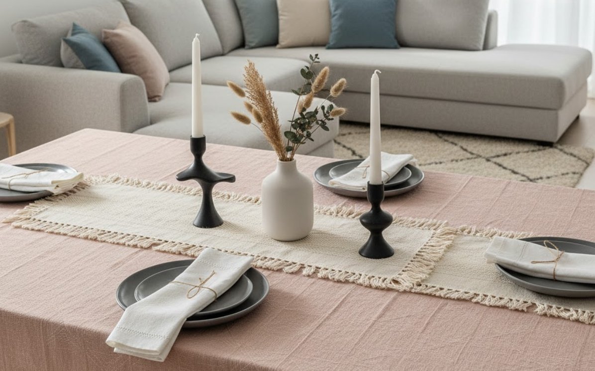 Le retour du savoir-faire textile français : peut-on participer à la relocalisation ? 6 belle mise en place d'une table de salon pour le repas avec du linge de maison design français