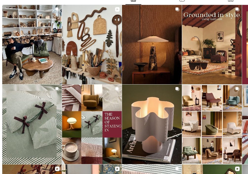 copie d'écran Instagram déco design