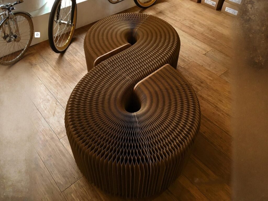 banc pliable en carton etirable