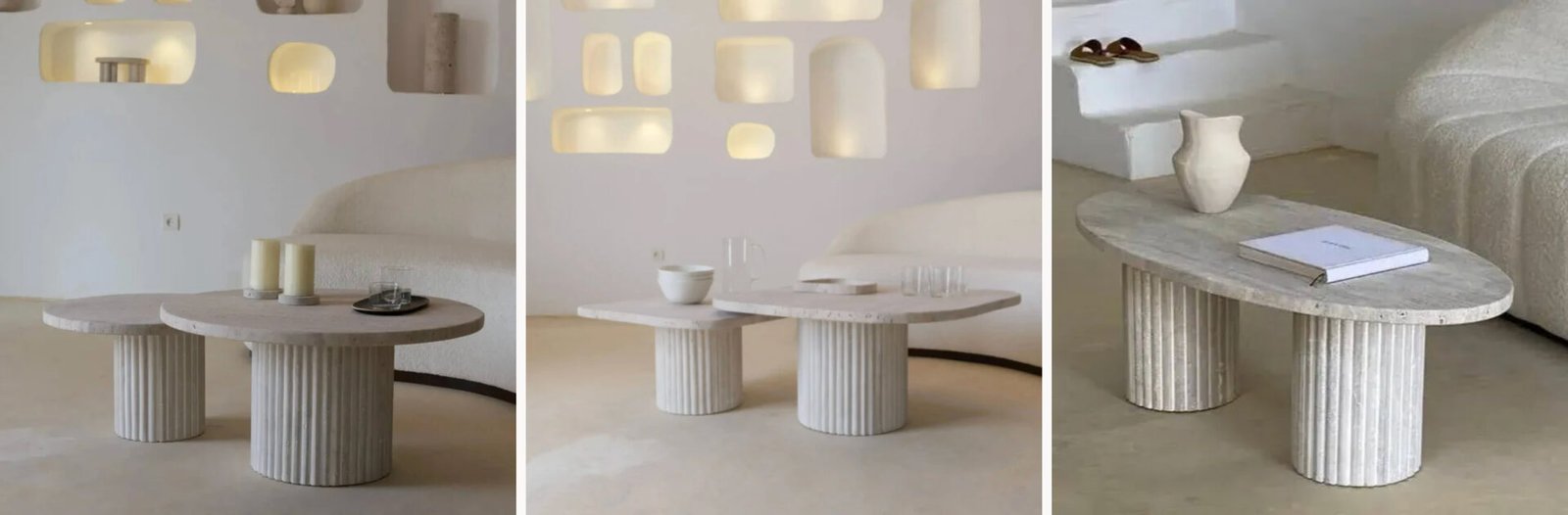 Table basse en travertin : l’élégance naturelle au cœur du salon 11 table basse en travertin 2 pieds