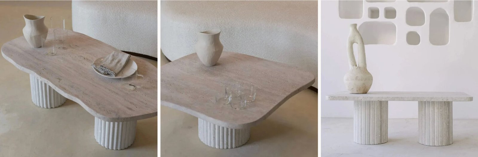 Table basse en travertin : l’élégance naturelle au cœur du salon 12 table basse en travertin design organique