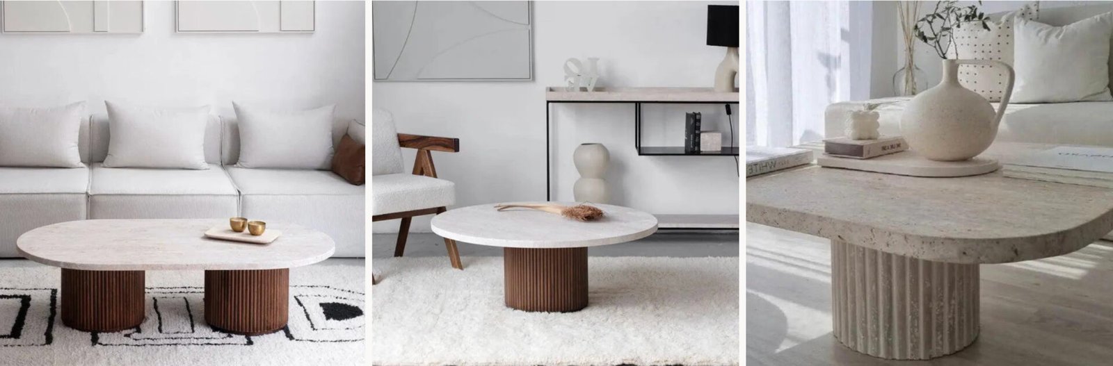Table basse en travertin : l’élégance naturelle au cœur du salon 10 table basse en travertin et bois