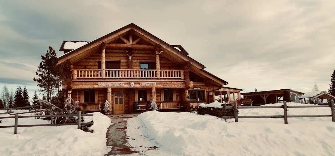 construction de chalets avec blocs en béton et éléments en bois pour une structure durable et esthétique alliant modernité et nature.