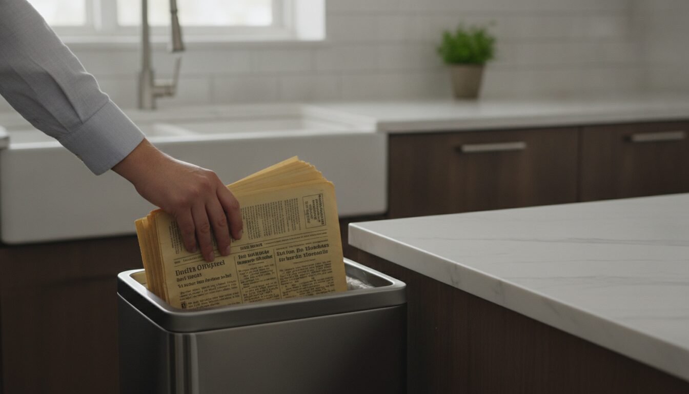 découvrez l'astuce de grand-mère simple et efficace pour empêcher votre sac poubelle de fuir et garder le fond bien sec.